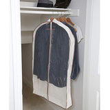 Smart Design Canvas Gusseted Suit Garment Bag w/ Cedar & Zipper - VentilAir Mesh Material - for Suits, Coats, Shirts, & Pants Storage Organization - (42 x 24 Inch) [Clear]