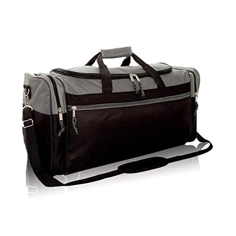 Dalix 25" Extra Large Vacation Travel Duffle Bag In Gray And Black