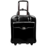 McKlein USA Melrose 15" Vertical Rolling Leather Laptop Tote EXCLUSIVE (Black)
