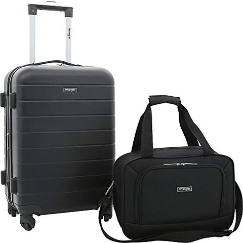 Travelers Club Luggage Wrangler 2 Piece Rolling Expandable Carry-On Set (Black)