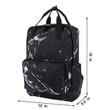 Violet Mist College Marble Backpack Bag Waterproof Laptop for Girls Adults （Black Marble）