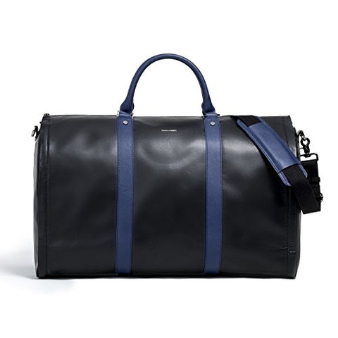 Project 11 Garment Weekender Black Leather with Blue accents by Hook & Albert