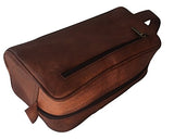 Handmade Goat Genuine Leather Toiletry Bag Dopp Kit Shaving And Grooming Kit For Travel ~ Gift