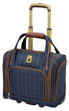 London Fog Kensington II 15" 2-Wheel Under The Seat Bag, Navy Window Pane