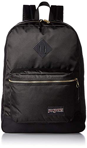 black jansport backpack with gold zipper Shop JanSport Super FX Backpack (BLK-Black/Go – Luggage Factory