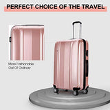 Goplus 3Pcs Luggage Set, Hardside Travel Suitcase, 20" 24" 28" ABS + PC Travel Trolley Case w/Coded Lock, 360° Spinner Wheels Lightweight Suitcase