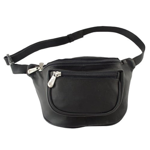 Piel Leather Travelers Waist Bag, Black, One Size