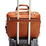 Kenneth Cole Reaction Colombian Leather Dual Compartment Expandable 15.6" Laptop Portfolio, Cognac