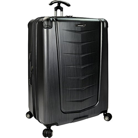Traveler’S Choice Silverwood Polycarbonate Hardside Expandable Spinner Luggage Case - Brush Metal