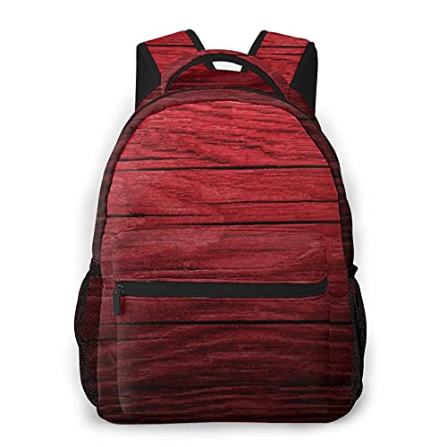 Multi leisure backpack,Maroon,Wooden Planks Timber Board Ancient Tre, travel sports School bag for adult youth College Students