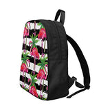 InterestPrint Tropical Flamingo and Palm TRE Lightweight Durable Daypack School Backpack
