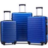 Flieks Luggage Sets 3 Piece Spinner Suitcase with TSA Lock Lightweight 20 24 28 inch (Elegant Blue)