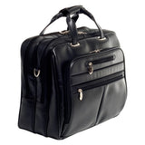 McKleinUSA Ohare 86535 Black Leather Fly-Through Checkpoint-Friendly 17 Detachable Wheeled Laptop Case