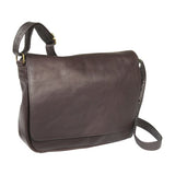 Le Donne Leather Flap Over Shoulder Bag (Cafã©)