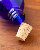 16 oz Cobalt Blue Glass Boston Round Bottle with Cork Stopper Closure + Funnel (2)