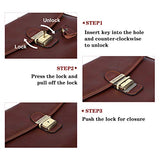 Banuce Vintage Full Grain Italian Leather Briefcase for Men Lock Lawyer Attache Case Business