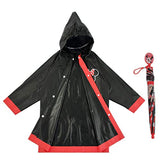 Disney Umbrella and Slicker Set, Toddler or Little Girl Rainwear Ages 2-7, Minnie Mouse Black, Small, Age 2-3