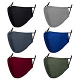 Cloth Face Masks Reusable Washable Adjustable Masks Printed Face Covering for Women Men 6 Pack