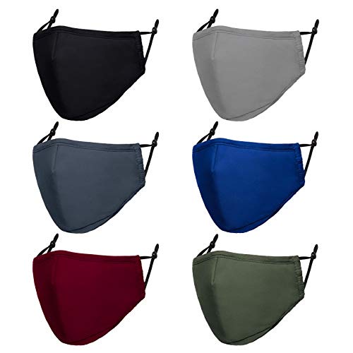 Cloth Face Masks Reusable Washable Adjustable Masks Printed Face Covering for Women Men 6 Pack