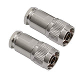 Homeswitch 5Pieces N Male Plug Clamp for RG8 RG213 RG214 Cable Connector Silver