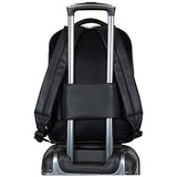 Kenneth Cole On Track Pack Vegan Leather 15.6” Laptop & Tablet Bookbag Anti-Theft RFID Backpack for School, Work, & Travel, Black, Laptop