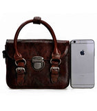 Zlyc Women Vintage Handmade Dip Dye Leather Messenger Satchel Top Handle Hand Bag
