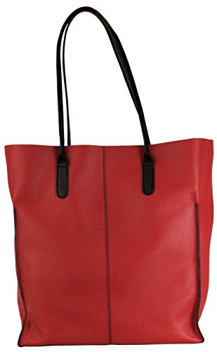 Hadaki 0-88161-27758-5 Market Tote - Deep Red & Black Trim