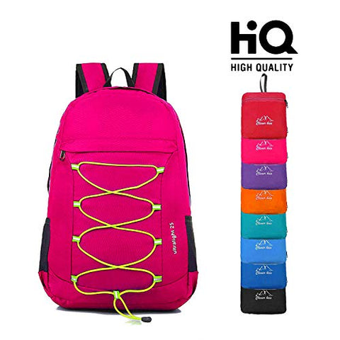 CLEVER BEES Outdoor Water Resistant Hiking Backpack, Fuchsia