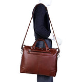 McKlein, R Series, Arcadia, Top Grain Cowhide Leather, 17" Leather Slim Laptop Briefcase, Brown (88764)