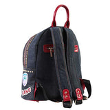 Denim Backpack With Multiple Compartments Adjustable Backpack Straps And Protective Electronic Pocket