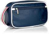 Ben Sherman Regent's Park Faux Leather Single Compartment Zip Around Travel Kit, Navy/White