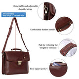 Banuce Vintage Full Grain Italian Leather Briefcase for Men Lock Lawyer Attache Case Business