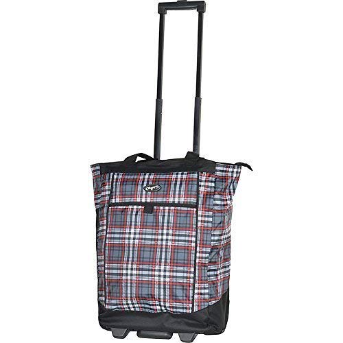 Olympia USA Shopper Tote Bag - 20" (Plaid Black)