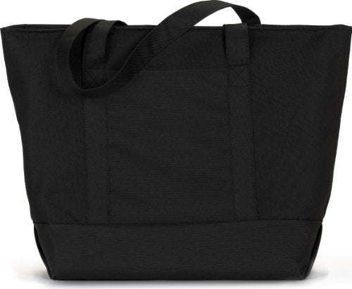 Zuzify Classic Giant Zippered Boat Tote Bag. Tp0180 Os Black / Black