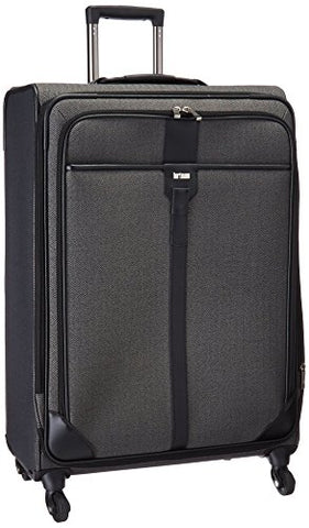 Hartmann Herringbone Luxe Softside Long Journey Expandable Spinner, Black Herringbone, One Size