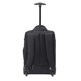 Cabin Max️ - Quebec Hybrid Rolling Backpack with Wheels - Carry On Luggage 22x14x9 Zip Out Backpack Straps - Perfect for Most Major American Airlines (Black)