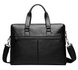 Saierlong New Mens Black Genuine Leather Briefcase Shoulder Laptop Business Bag
