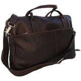 Piel Leather Top-Zip Portfolio, Chocolate, One Size