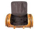 Travel Duffel Overnight Barrel Weekend Leather Bag by Aaron Leather (Brown)
