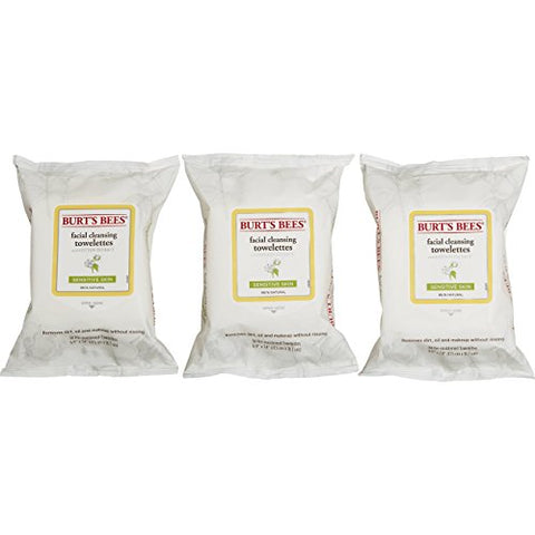 Burt'S Bees Sensitive Facial Cleansing Towelettes With Cotton Extract For Sensitive Skin  - 30