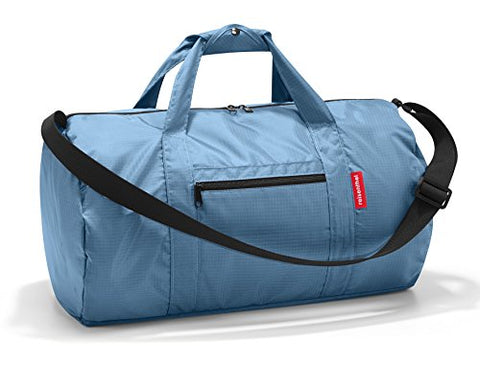 reisenthel Mini Maxi Dufflebag, Foldable Overnight Duffel and Sports Bag with Built-in Carrying Pouch, Indigo