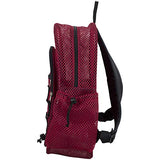 Eastsport XL Semi-Transparent Mesh Backpack with Comfort Padded Straps and Bungee, Sport Red