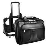 Mcklein, R Series, Chicago, Tech-Lite Ballistic Nylon, 15" Nylon Patented Detachable -Wheeled Laptop Overnight with Removable Briefcase, Black (73585)