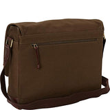Mancini Leather Goods Messenger Bag for 15.6" Laptop (Olive - Brown Trim)