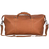 Kenneth Cole Reaction I Beg to Duff-er Colombian Leather 20" Single Compartment Top Zip Travel Duffel Bag, Cognac