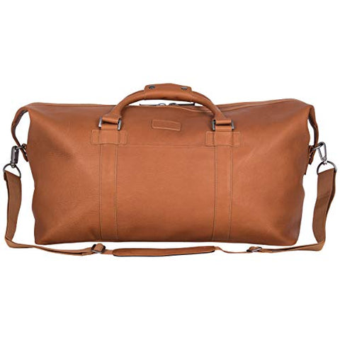 Kenneth Cole Reaction I Beg to Duff-er Colombian Leather 20" Single Compartment Top Zip Travel Duffel Bag, Cognac