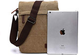 Sechunk Middle Vintage Canvas Messenger Cross body bag Shoulder bag (m_Khaki, middle)