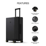 LEVEL8 Elegance Matte Carry-On Luggage, 20” Hardside Suitcase, Lightweight PC Matte Hardcase Spinner Trolley for Luggage, TSA Approved Cabin Luggage with 8 Spinner Wheels- Black, 20-Inch Carry-On