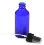 4 oz Cobalt Blue Glass Bottles, with Black Fine Mist Sprayer (Pack of 6)