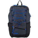 Fuel Travel Lightweight Bungee Backpack, Durable for School, Gym or Work (Graphite Gray/Royal